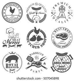 Set of butcher shop labels