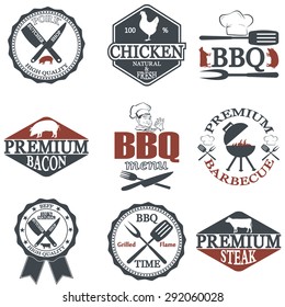 Set of butcher shop labels and design elements
