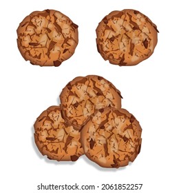 Set of butter cookies biscuits pastry chocolate Americana Choco chips