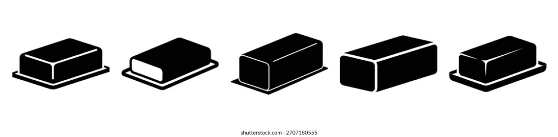 Conjunto de Ilustración vectorial de icono de palo de mantequilla aislado sobre fondo blanco