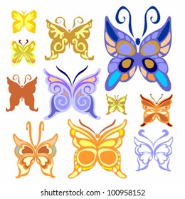 Set of Butterflies
