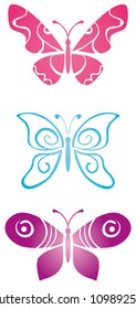 Set of butterflies
