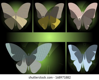 set of butterflies