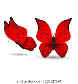 Set of butterflies