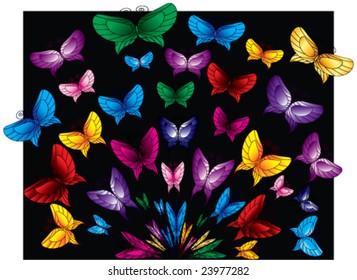 set of butterflies