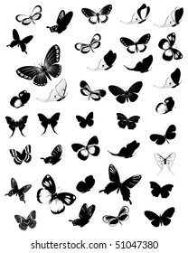 set of butterflies