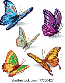 Set of butterflies