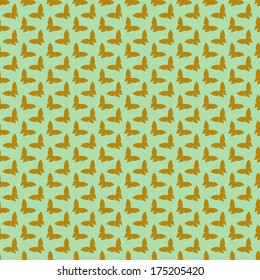 set of butterflies and abstract seamless background