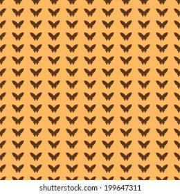 set of butterflies and abstract seamless background