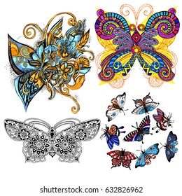 
Set of butterflies. Beautiful Butterflies