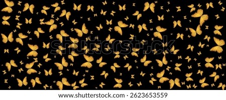 Set of butterflies isolated on white background. Watercolor. Illustration. Template, yellow, and orange-brown butterfly spring illustration.