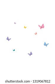 Set of butterflies on a white background.