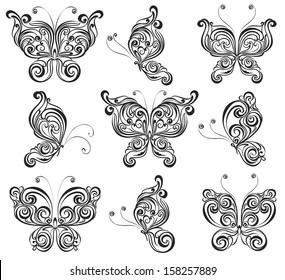 Set of butterflies tattoo