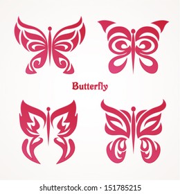 Set with butterflies tattoos