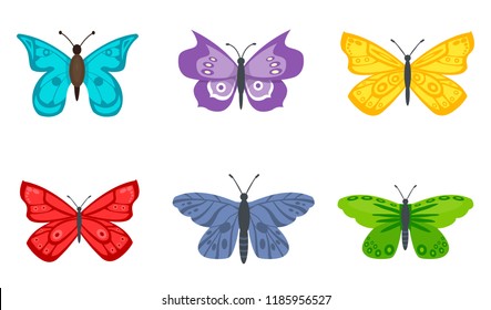 set of butterflies, vector