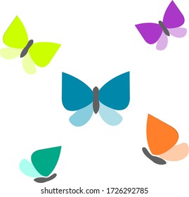 Conjunto de ilustración vectorial de mariposas