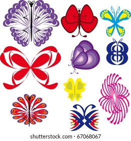 set of butterflies.Illustration