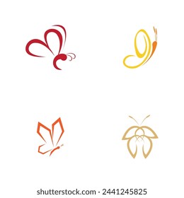 set of Butterfly animal  logo and symbol template vector icon illustration