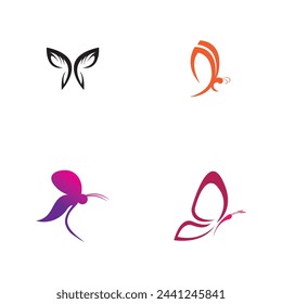 set of Butterfly animal  logo and symbol template vector icon illustration