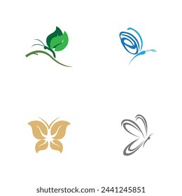 set of Butterfly animal  logo and symbol template vector icon illustration