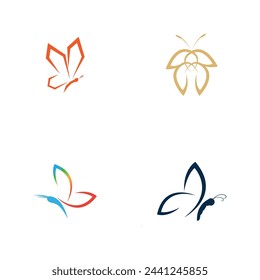 set of Butterfly animal  logo and symbol template vector icon illustration