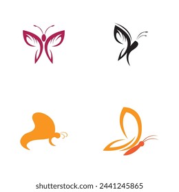 set of Butterfly animal  logo and symbol template vector icon illustration