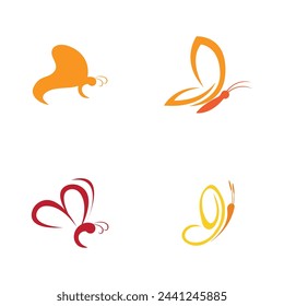 set of Butterfly animal  logo and symbol template vector icon illustration