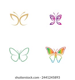 set of Butterfly animal  logo and symbol template vector icon illustration