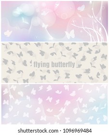 set of butterfly banner for Poster vector Design