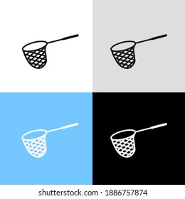 Set of Butterfly catching net icon design. Butterfly catching net icon in modern flat style design. Vector illustration.
