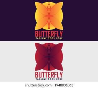 set of butterfly design gradient logo 