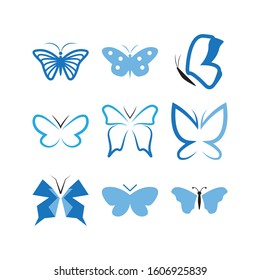 Set of butterfly icon design template vector