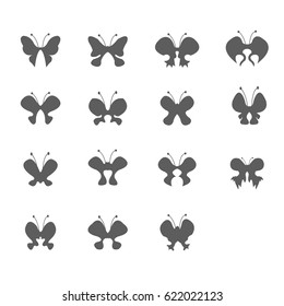 Set of butterfly icon vector