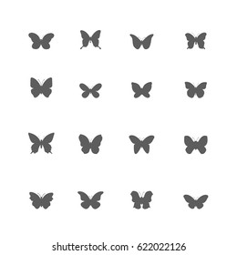 Set of butterfly icon vector