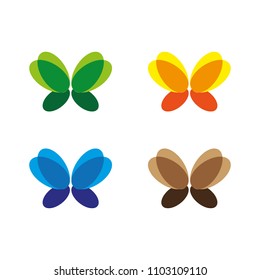 a set of butterfly icons