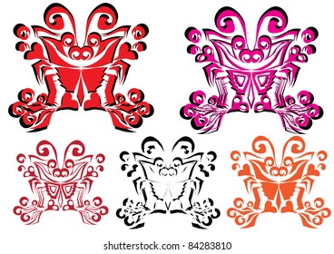 set of butterfly. Illustration