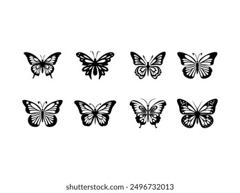 set of butterfly isolated on white background vector template