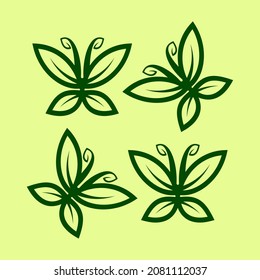 Set of butterfly leaf ready to use