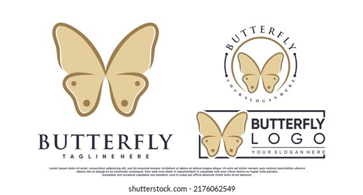 Set of butterfly logo design for beauty with modern concept Premium Vector