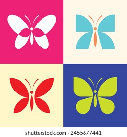 Set of Butterfly logo. Icon design. Template elements