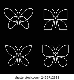 Set of Butterfly logo. Icon design. Template elements