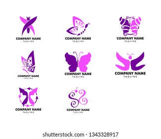 Set of Butterfly Logo Template
