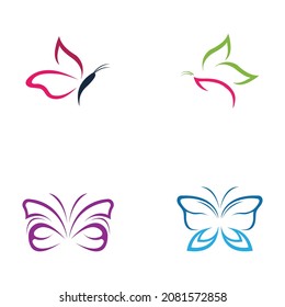 set of  Butterfly  logo Vector icon design