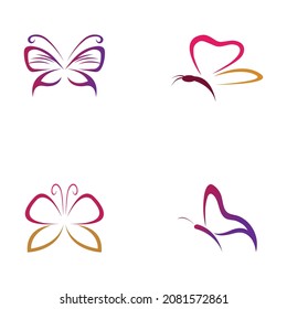 set of  Butterfly  logo Vector icon design