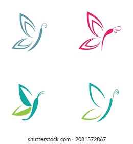 set of  Butterfly  logo Vector icon design