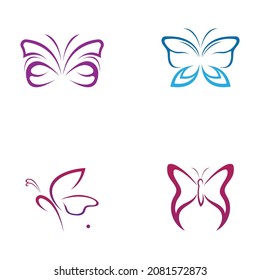 set of  Butterfly  logo Vector icon design