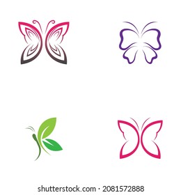set of  Butterfly  logo Vector icon design