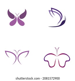 set of  Butterfly  logo Vector icon design