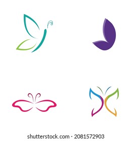 conjunto de logotipos de mariposa Diseño de iconos vectores
