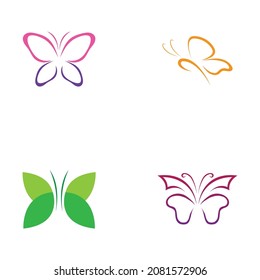 set of  Butterfly  logo Vector icon design
